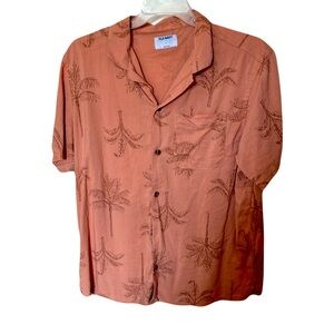 Old Navy Pink Palm Tree Casual Button Down Shirt